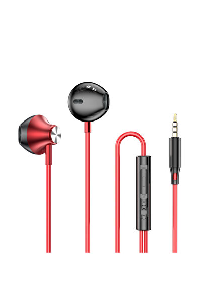 Choice12 سماعات أذن بأسلاك حمراء اللون، بمنفذ USB من النوع C، مقاس 3.5 ملم، س...