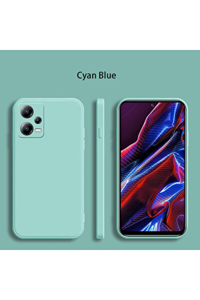 Choice29 جراب سيليكون مربع غير لامع باللون الأزرق السماوي لهاتف Redmi Note 12...