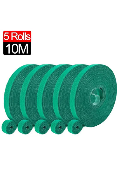 choice2 5Rolls(10M) Self Adhesive Plant Nylon Cable Tie Green Adjustable Plan...
