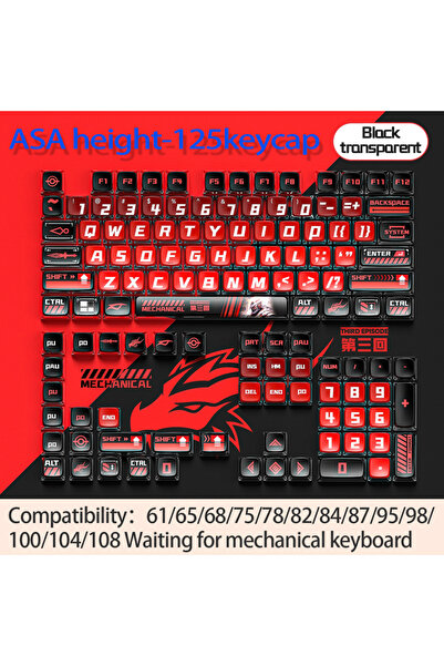 Choice غطاء مفاتيح ASA-lingyu-125key PBT بتقنية التسامي حراري، بتصميم لطيف وم...