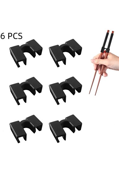 Choice1 مجموعة من 6 عيدان طعام سوداء قابلة لإعادة الاستخدام، مناسبة لتدريب ال...