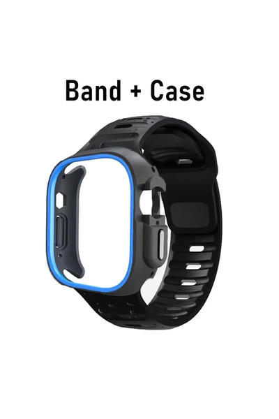 Choice جراب TPU أسود مع سوار سيليكون لساعات سلسلة 6 و5 و4 وSE مقاس 44 مم، بال...