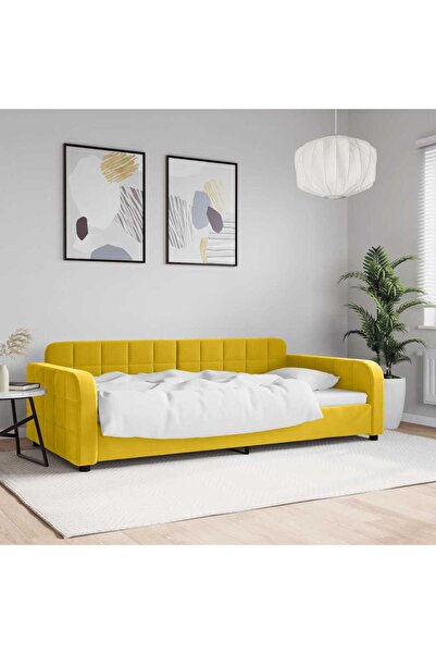 Concept Pat de zi, galben, 100x200 cm, catifea