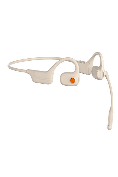 Choice سماعة رأس بلوتوث DG09 بيج مريحة للارتداء، مفتوحة التوصيل، مزودة بميكرو...