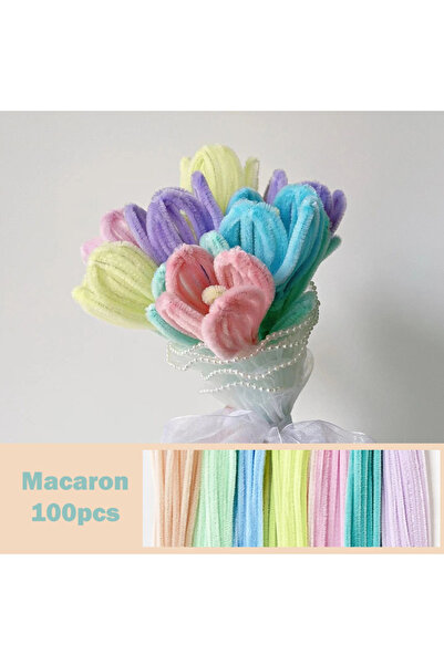 Choice10 100 قطعة من أعواد نسيج الشنيل الملونة، مقاس 30 سم × 0.6 سم، لتنظيف ا...