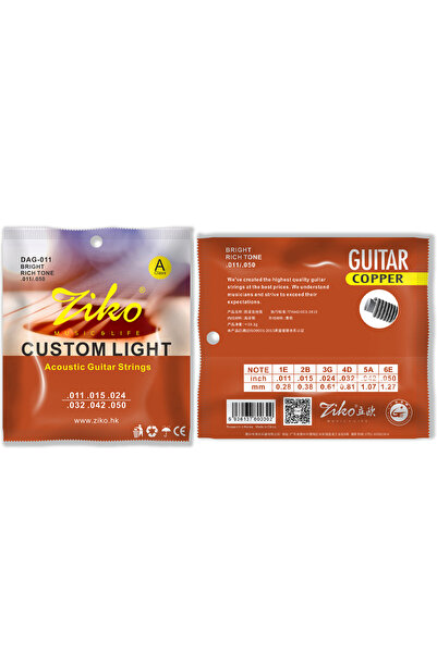Choice12 DAG-011 ZIKO Acoustic Guitar Strings Carbon Steel Hexagonal Alloy Be...