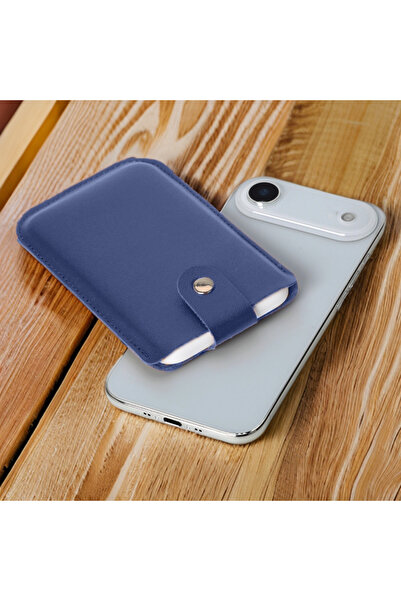 Choice5 جراب جلد أزرق من البولي يوريثان مزود بأزرار كبس، غطاء بنك طاقة لهاتف ...