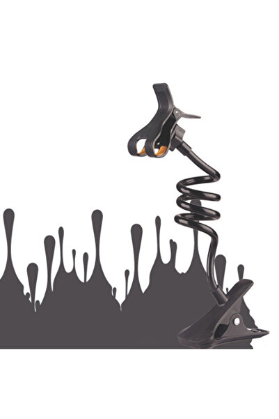 Choice4 حامل هاتف محمول أسود قابل للتعديل، قطعة واحدة، عالمي، بمشبك 360 درجة،...