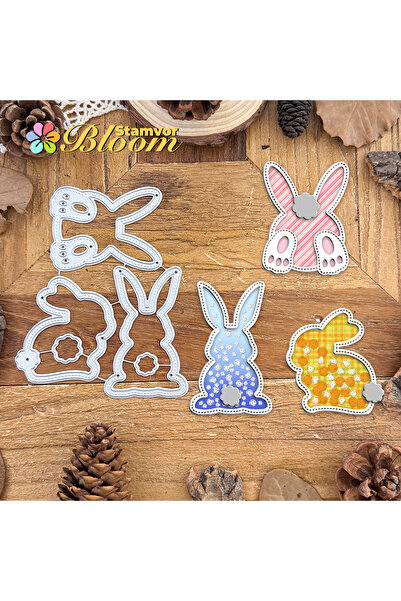 Choice بطاقات هزازة أصلية جميلة على شكل أرانب عيد الفصح، قوالب تقطيع معدنية، ...