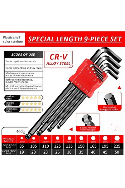 Choice4 JP-1088 hei High-strength Hex Wrench Set, Kimihide Spanner, Hex-hex S...