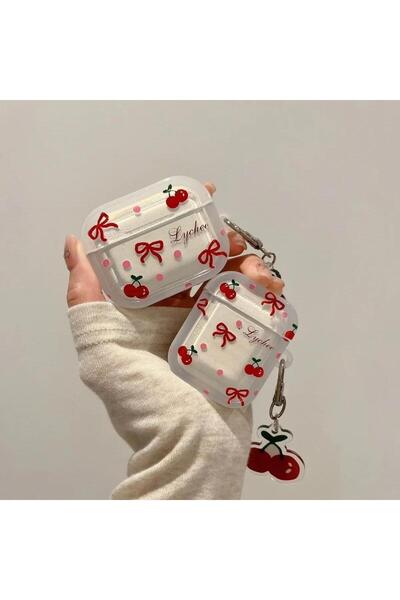 choice2 قلادة كرز كريستالية فاخرة ولطيفة لسماعات AirPods 4 و3 و2 و1، غطاء سما...