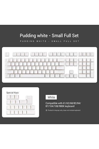 Choice1 عبوة من حقيبة بلاستيكية بيضاء، 129 مفتاحًا، مصنوعة من مادة PBT بتقنية...