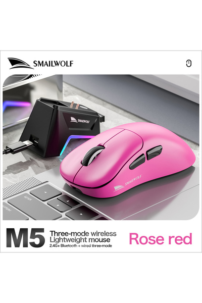 Choice ماوس لاسلكي بلوتوث M5 وردي من SMAILWOLF، مناسب للألعاب، أجهزة الكمبيوت...