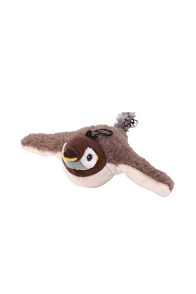 Choice brown Electric Simulated Bird Cat Plush Toy Feather Interactive Squeak...