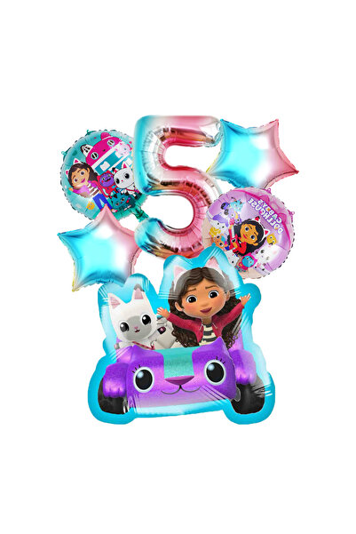 Choice36 مجموعة بالونات بيت الدمى غابي (عبوة واحدة، 5 أو 6 قطع) - مستلزمات تز...