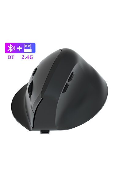 Choice1 ماوس بلوتوث 2.4 جيجا هرتز أسود من كيبيدومي، ماوس عمودي مريح لاسلكي بص...