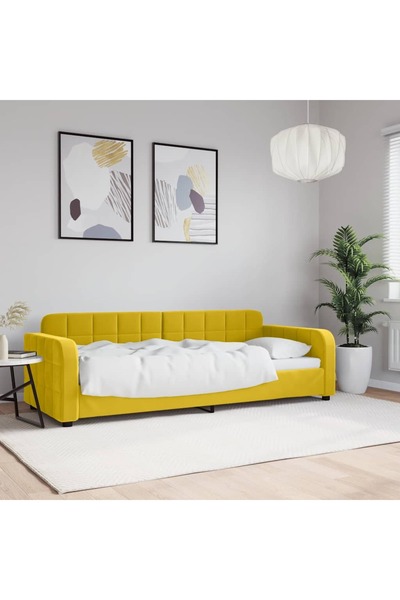 Concept Pat de zi, galben, 80x200 cm, catifea