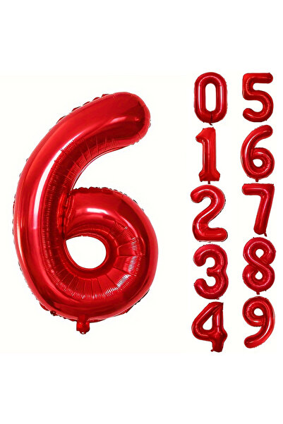 Choice 32inch Number 6 32INCH Red Number Foil Ballo for Birthday Anniversary ...