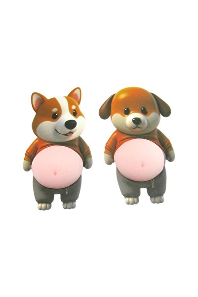 Choice1 B زوج واحد من ملصقات بطن الكلب ثلاثية الأبعاد اللطيفة لتزيين غلاف هات...