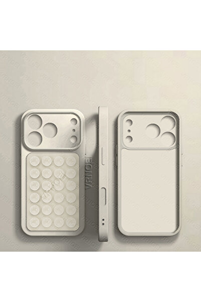Choice84 جراب حماية عدسة أنيق 2 في 1 مع حامل شفط لهاتف iPhone 17 Pro باللون ا...