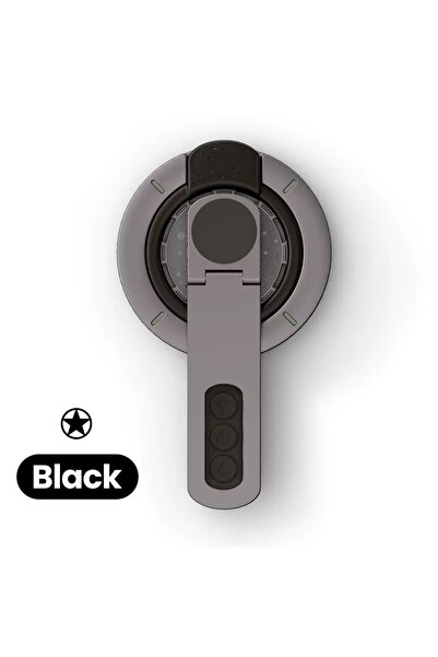 Choice حامل هاتف مغناطيسي أسود مزدوج الجوانب قابل للتعديل مع حلقة سيليكون قاب...