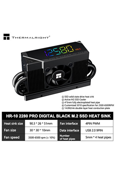 Choice1 مشتت حراري رقمي أسود Thermalright HR-10 2280 PRO لشاشة العرض الرقمية ...