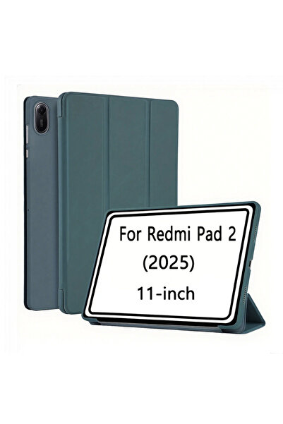 Choice جراب أخضر داكن لجهاز Redmi Pad 2، مزود بخاصية التشغيل التلقائي، غطاء ل...