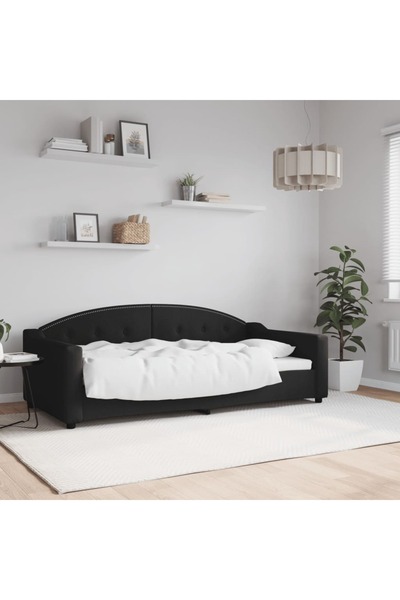 Concept Cadru de pat, negru, 90x190 cm, textil