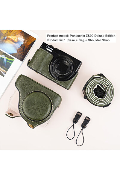Choice حقيبة خضراء لكاميرا باناسونيك لوميكس DC-ZS99 DC TZ99، حقيبة جلد كلاسيك...