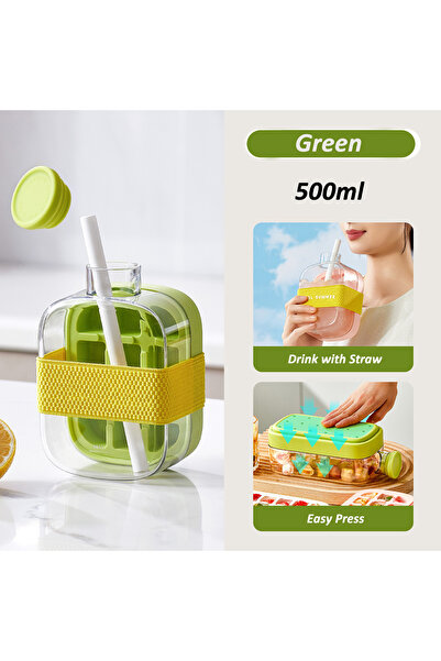 Choice3 500ML Green Silicone Freezer Ice Cube Trays Outdoor Ice Water Bottle ...