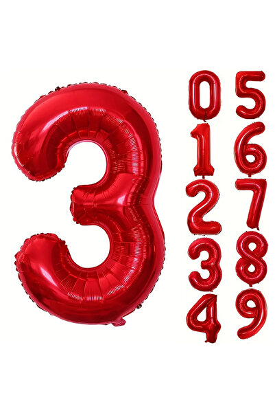 Choice7 32inch Number 3 32INCH Red Number Foil Ballo for Birthday Anniversary...