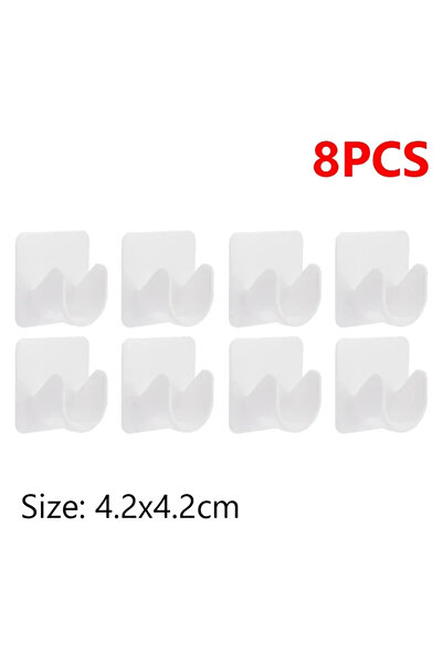 Choice1 4Pair(8PCS) 2-20pcs Shower Curtain Rod Holder Hook Strong Self-Adhesi...