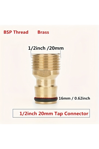 Choice1 WHITE 1/2" & 3/4" Brass Quick Connect Hose Adapter - BSP Thread for G...