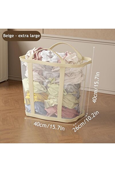 Choice سلة غسيل قابلة للطي كبيرة جدًا بلون بيج، حقيبة تخزين ألعاب، حقائب تنظي...