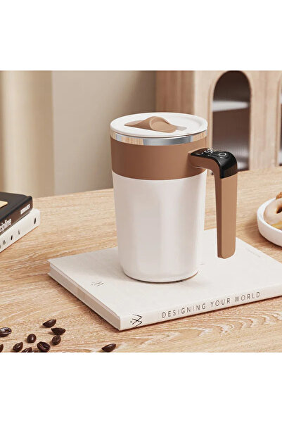 Choice Brown 400ML Mixing Cup LED Temperature Display Coffee Cup 316 Stainles...