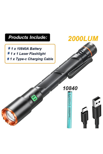 choice2 Heinast Zoom-Black 1PC Mini Portable LED Flashlight Built-in Battery ...