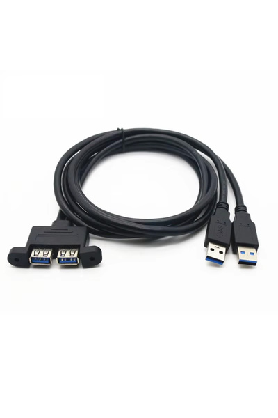 Choice كابل تمديد RGEEK USB3.0 أسود بطول 0.3 متر، ثنائي المنافذ USB 3.0 ذكر إ...