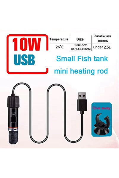 Choice قضيب تسخين صغير يعمل بمنفذ USB لحوض الأسماك الصغير 26 ° سخان حوض أسماك...