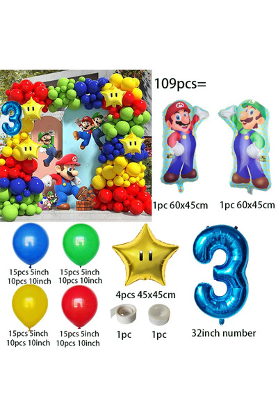 choice2 قوس بالونات لاتكس أحمر وأزرق وأصفر من مينيسو، كما هو موضح في الصورة -...