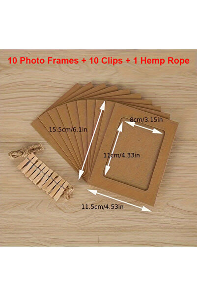 Choice1 Yellow Vintage Kraft Paper Photo Frames Flag Banner Home Decor with C...