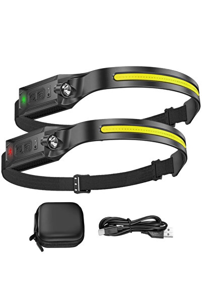 Choice3 مصباحان رأس LED مزودان بمستشعر، قابلان لإعادة الشحن عبر منفذ USB، مع ...