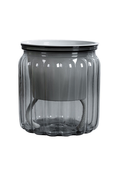 Choice5 وعاء زهور أنيق شفاف رمادي اللون ذاتي الري، مناسب للمنزل العصري، مثالي...