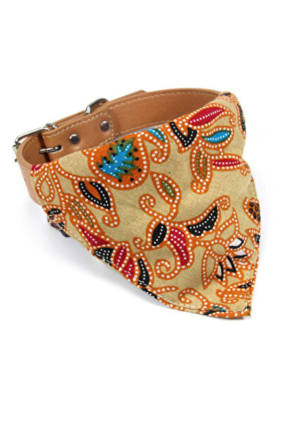 Choice8 L Khaki PU leather collar suitable for both cats and dogs, fashionabl...