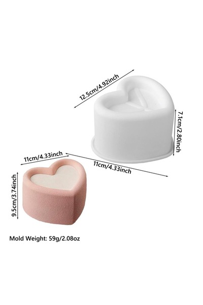 Choice4 قالب خبز سيليكون مفرد شكل قلب وزهرة بيضاء، قالب فوندان على شكل قلب، ق...