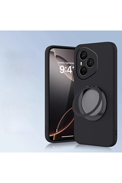 Choice40 غلاف هاتف أصلي من السيليكون السائل الأسود مع حامل حلقي، متوافق مع هو...