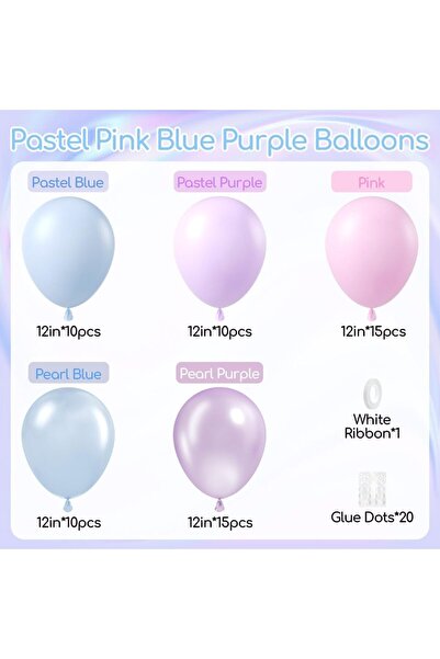 Choice As Picture 60Pcs 60pcs Pink and Blue Purple Ballo 12inch Frozen Mermai...