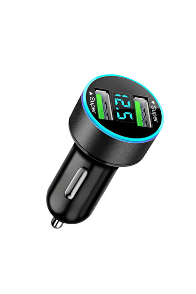 Choice Black Dual USB Car Charger 200W Super Fast Charging Digital Display Mo...
