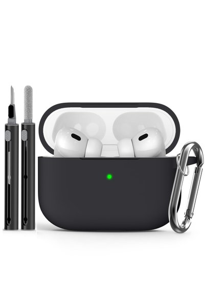 Choice1 جراب سيليكون ناعم لسماعات AirPods Pro 3 باللون الأسود مع قلم (إصدار 2...