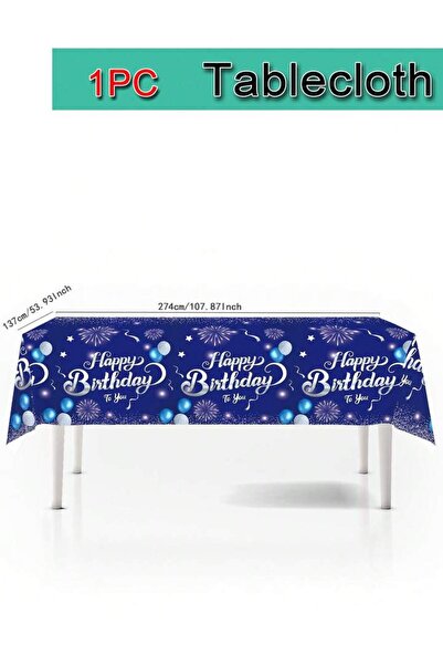 Choice7 1pcs tablecloths Ink Blue Diamond Party Supplies Disposable Cutlery P...