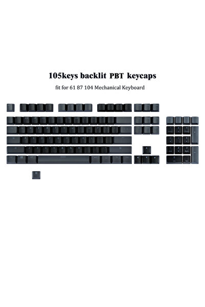 Choice مجموعة أغطية مفاتيح سوداء ورمادية للوحة مفاتيح ميكانيكية، مصنوعة من ما...